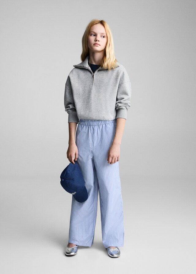 Mango Pantalón Algodón Rayas