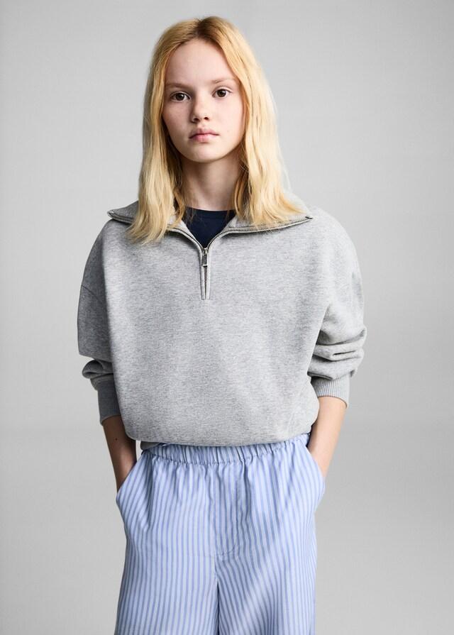 mango Pantalón algodón rayas