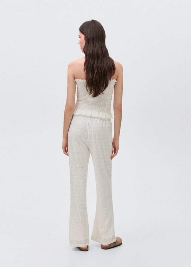 Mango Pantalón Bordado Suizo