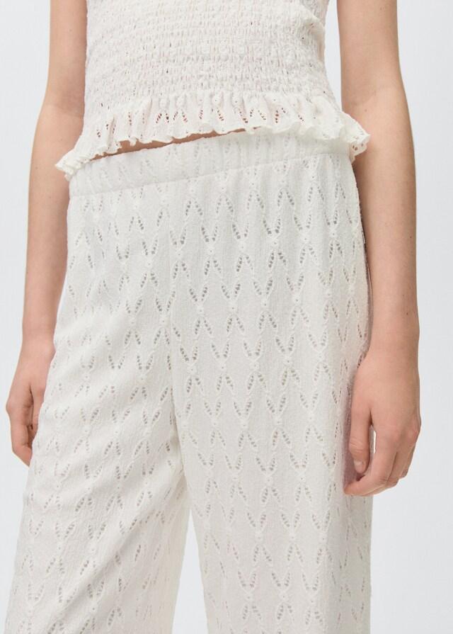 Mango Pantalón Bordado Suizo