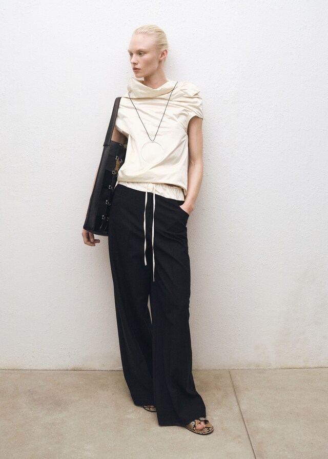 Mango Pantalón Jogger Mezcla Lana Combinado