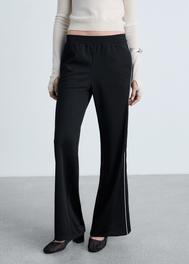 mango Pantalón jogger rayas contraste