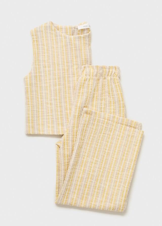 Mango Pantalón Textura Rayas