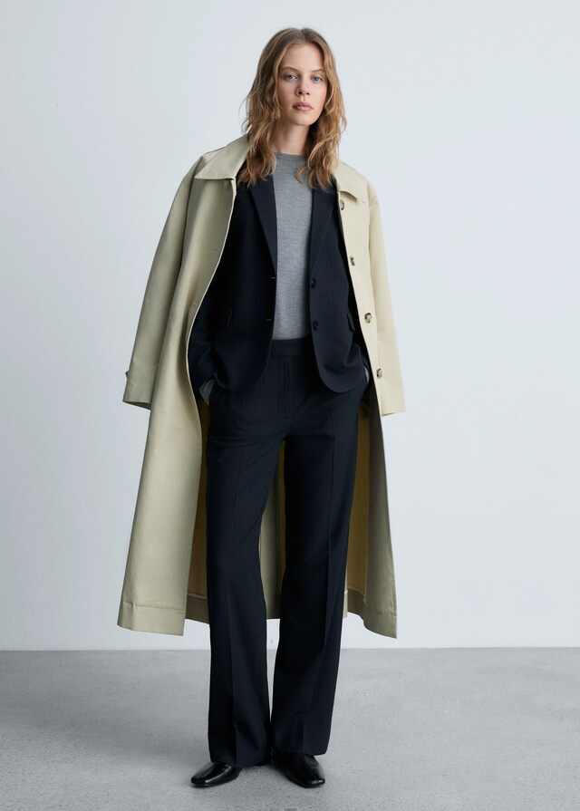 Mango Pantalón Traje Raya Diplomática