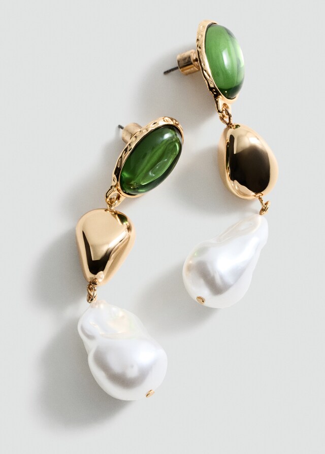 Mango Pendientes Abalorios Combinados