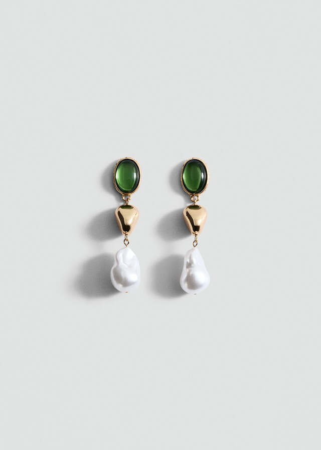 Mango Pendientes Abalorios Combinados