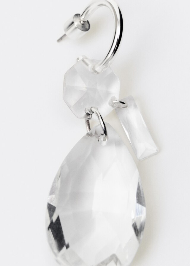 Mango Pendientes Cristales Colgantes