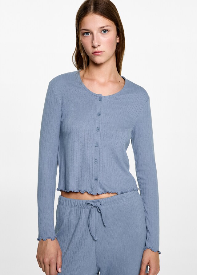 mango Pijama largo canalé