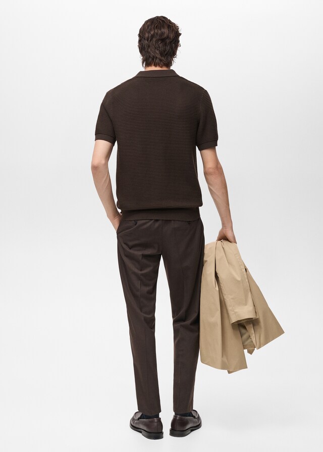 Mango Polo 100% Algodón Punto Estructura