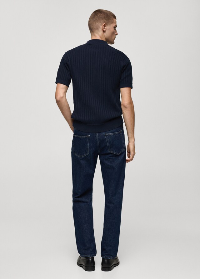 Mango Polo Abotonado Algodón Estructura