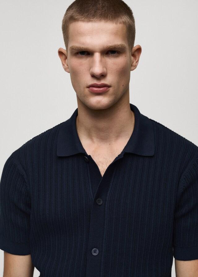 Mango Polo Abotonado Algodón Estructura