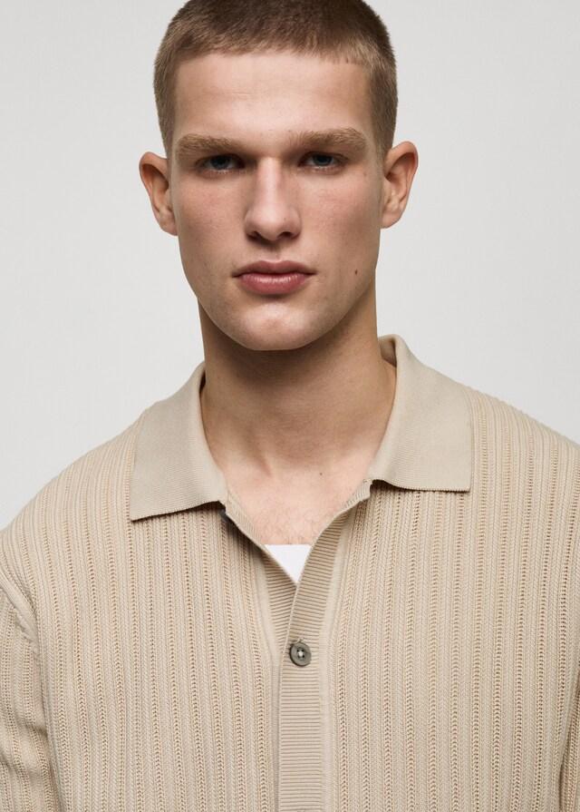 Mango Polo Abotonado Algodón Estructura