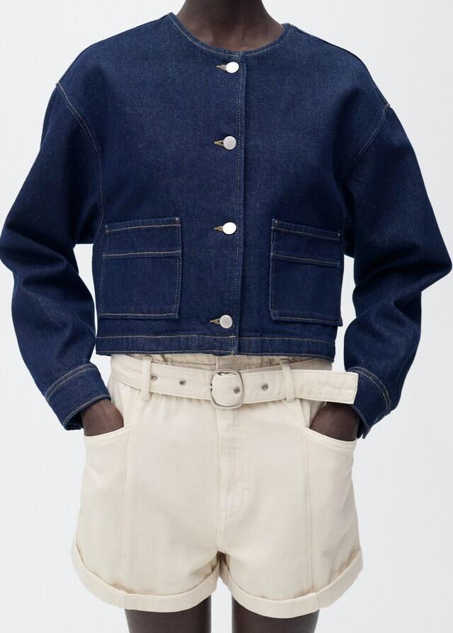 mango Shorts paperbag bajo vuelto cinturón