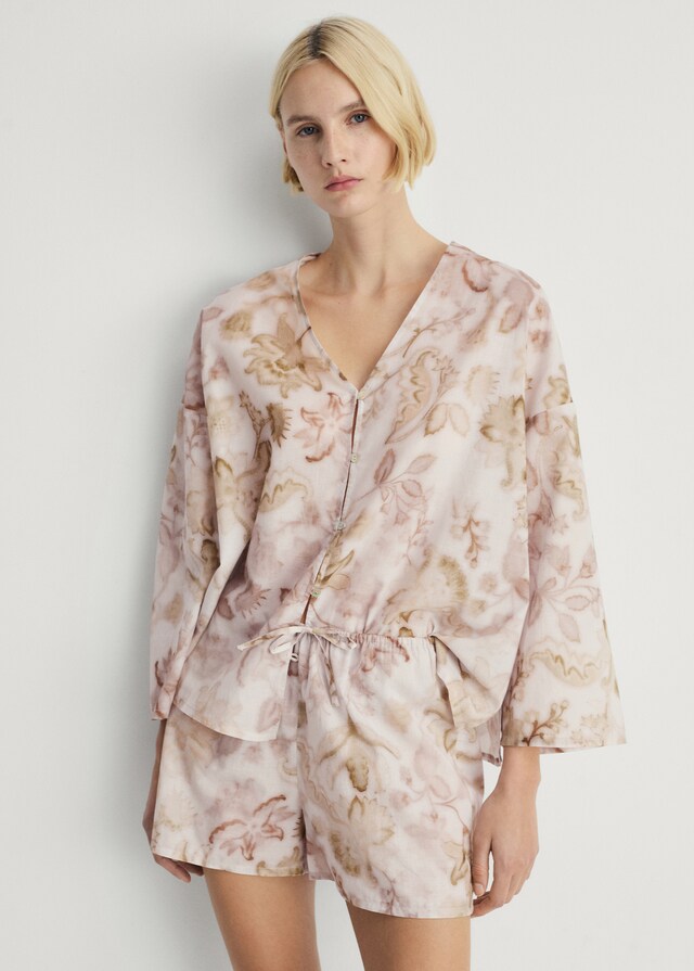 Mango Shorts Pijama Detalle Floral