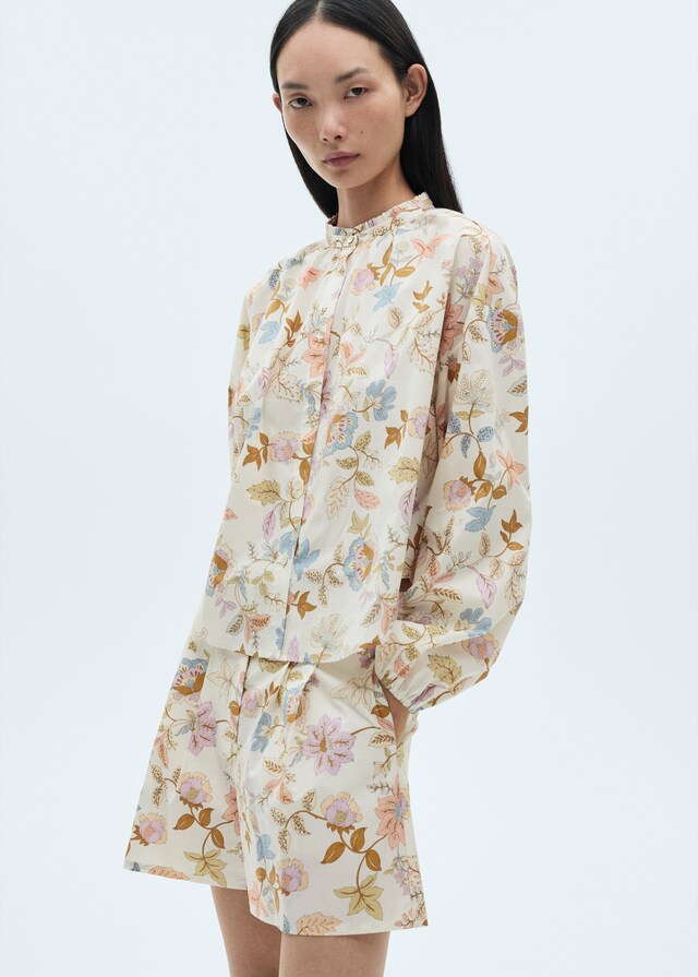 Mango Shorts Pinzas Floral