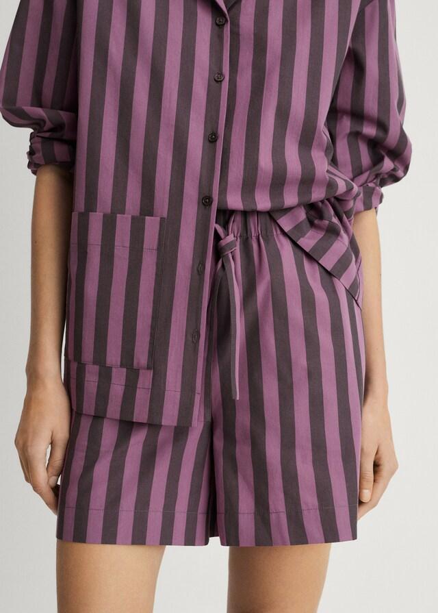 mango Shorts raya tejida bicolor