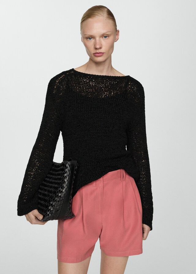 Mango Shorts Tiro Medio Pinzas