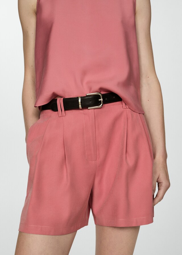 Mango Shorts Tiro Medio Pinzas