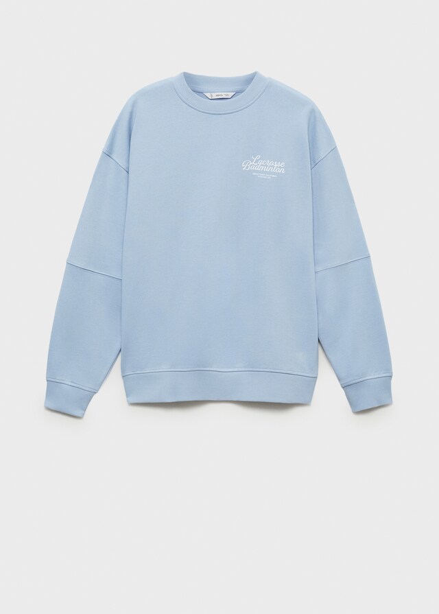 mango Sudadera algodón mensaje estampado