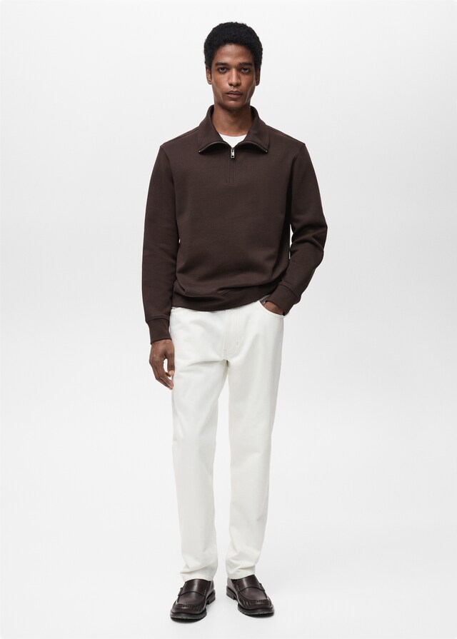 Mango Sudadera Algodón Regular Fit Cremallera