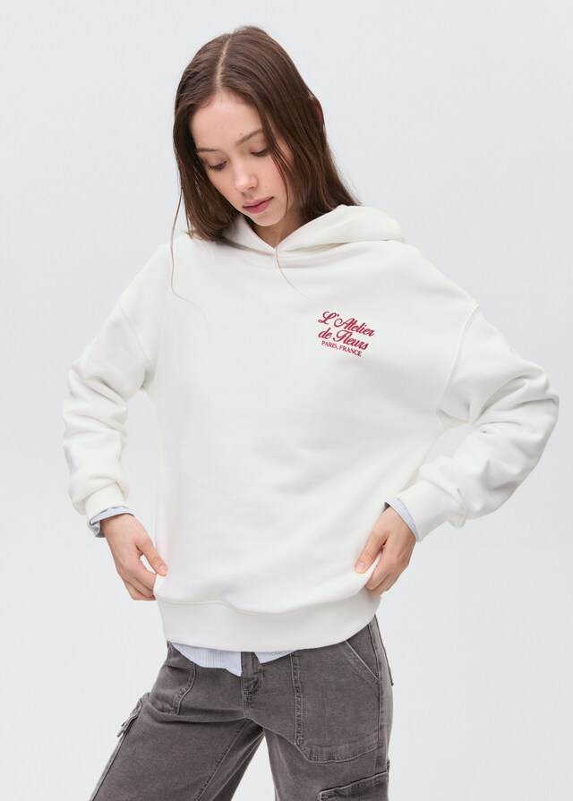 mango Sudadera capucha mensaje