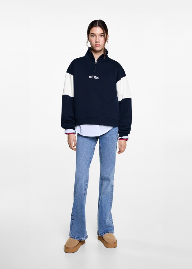 Mango Sudadera Cremallera Mensaje