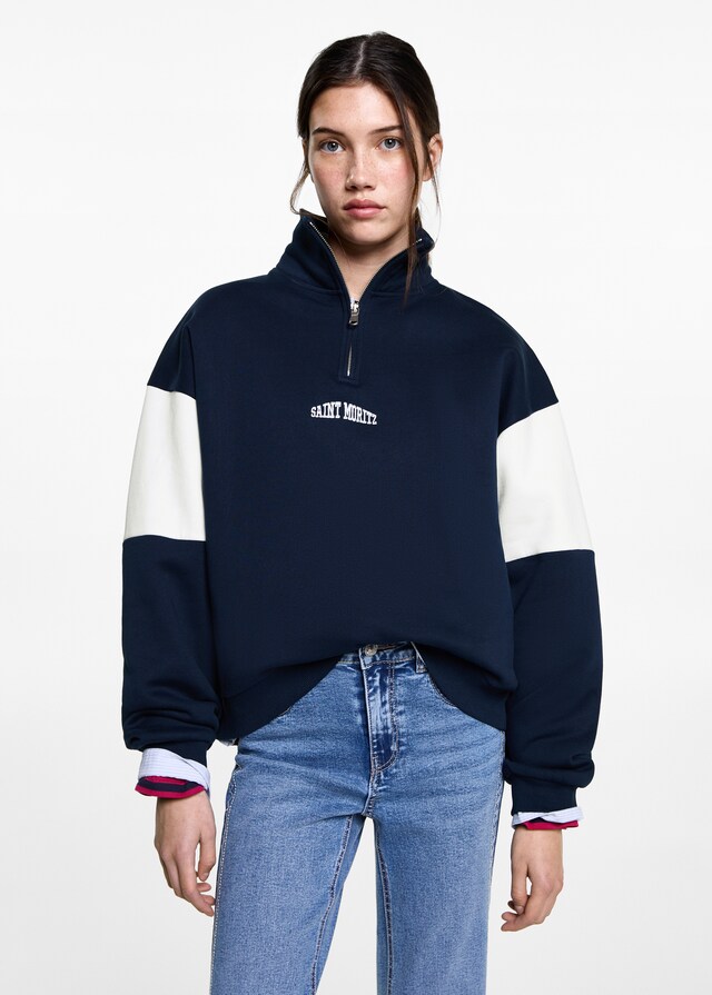 mango Sudadera cremallera mensaje