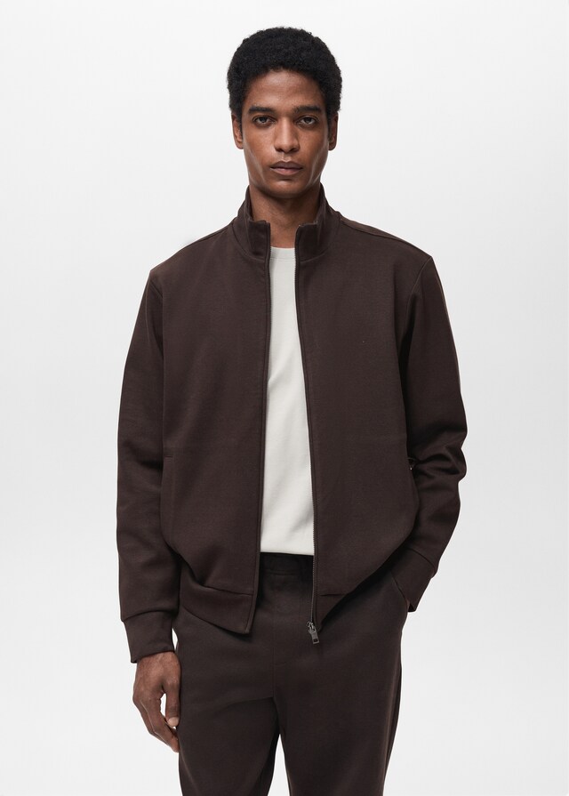 mango Sudadera perkins algodón cremallera