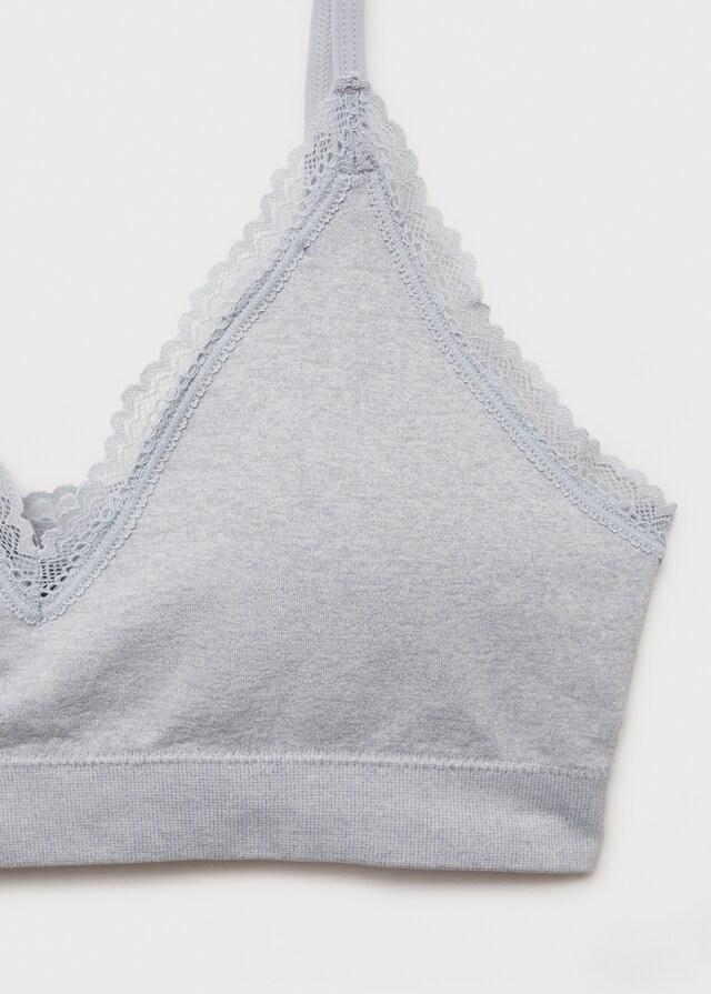 mango Sujetador triángulo detalle blonda