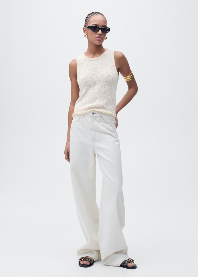 Mango Top Crochet Tirantes