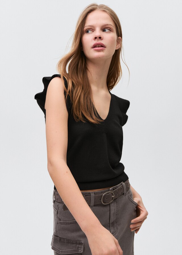 mango Top cuello pico