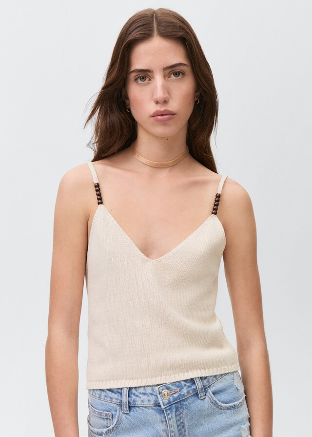 mango Top detalle abalorios