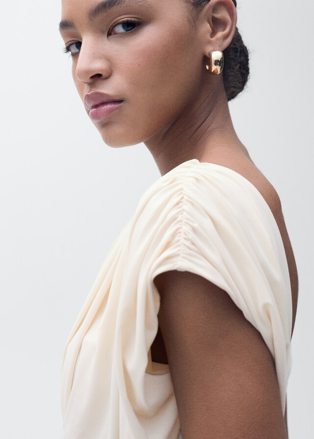 Mango Top Drapeado Combinado