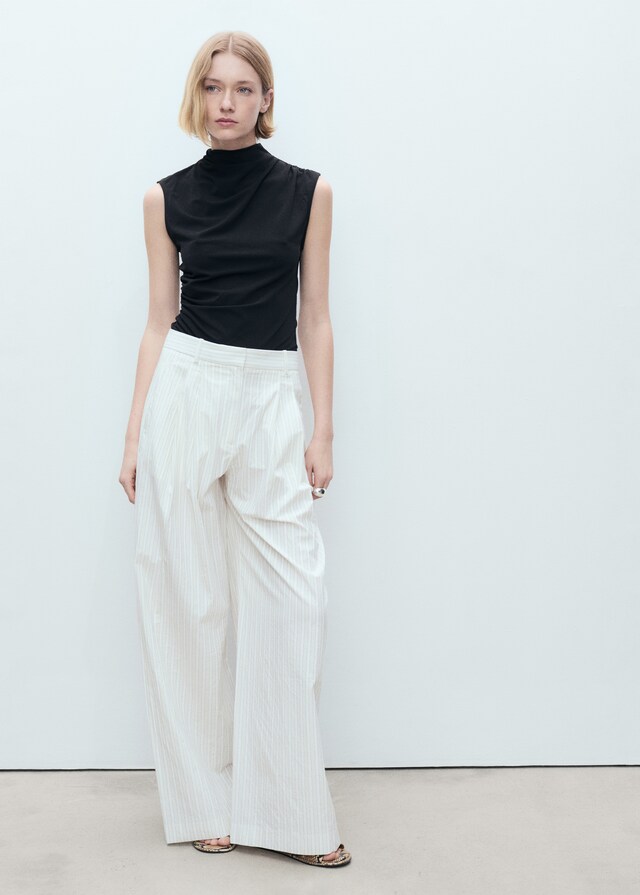 Mango Top Drapeado Punto Fino