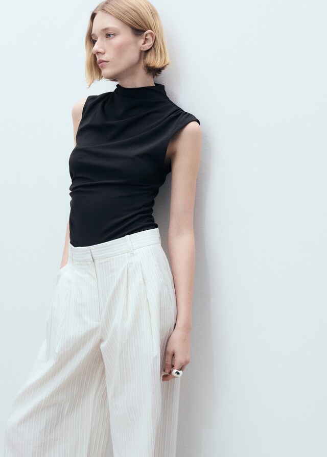 mango Top drapeado punto fino