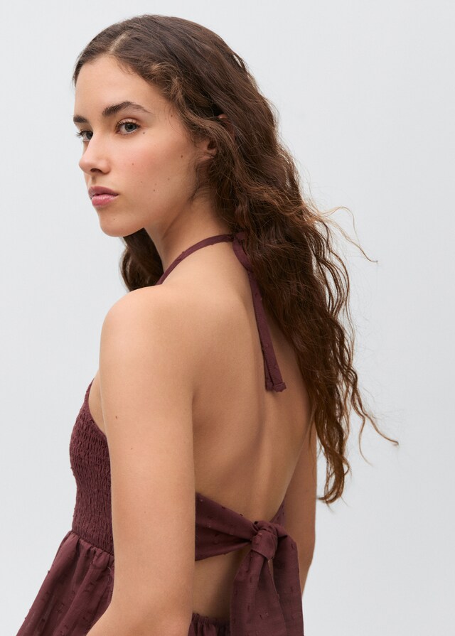 Mango Top Fruncido Bordado