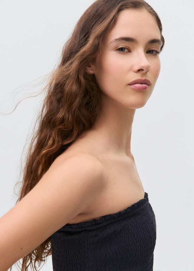 Mango Top Fruncido Volante