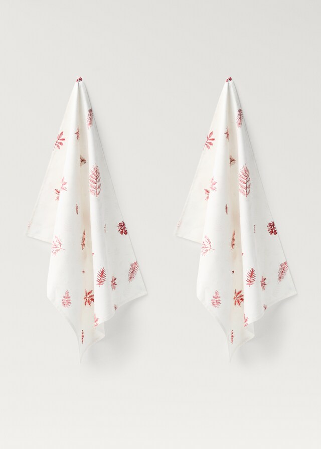 Mango Trapo De Cocina Estampado Hojas