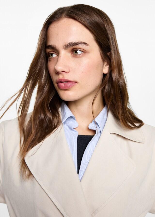 Mango Trench Fluido Cinturón