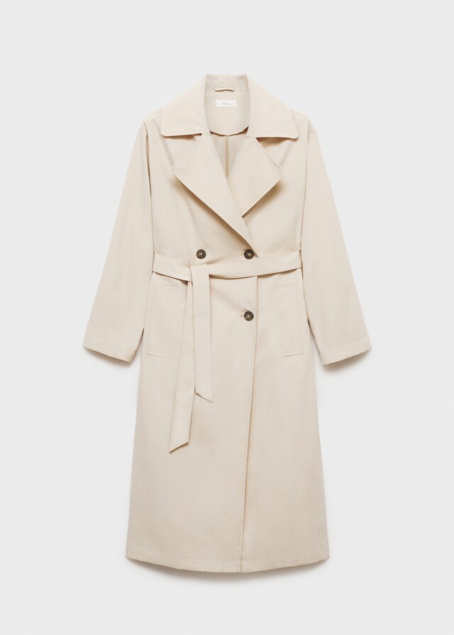 mango Trench fluido cinturón