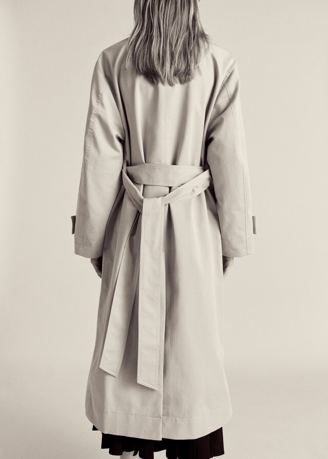 Mango Trench Largo Oversize Doble Botonadura