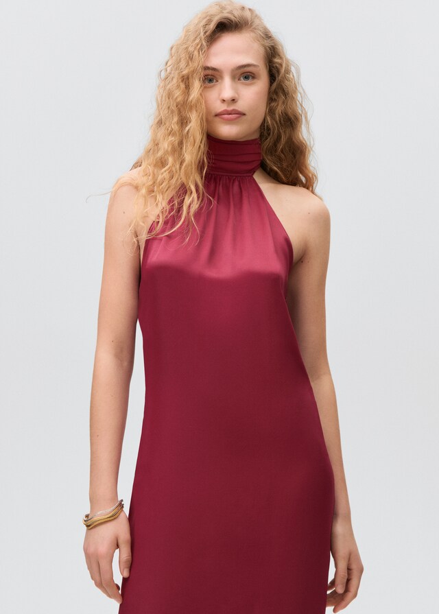 mango Vestido cuello halter