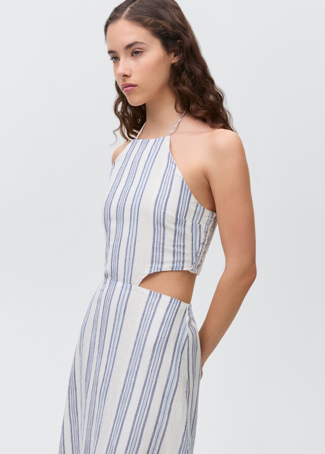 mango Vestido largo algodón