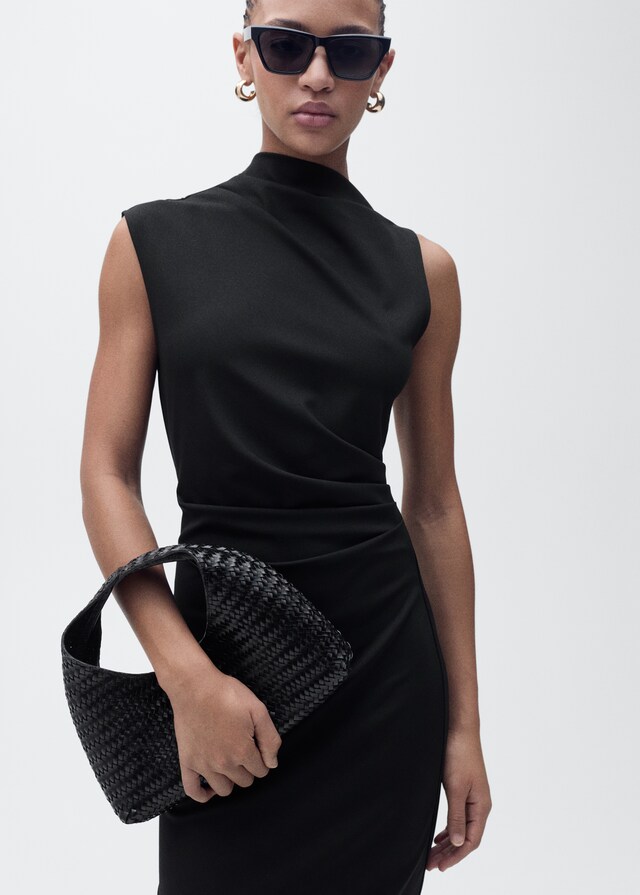 mango Vestido midi drapeado