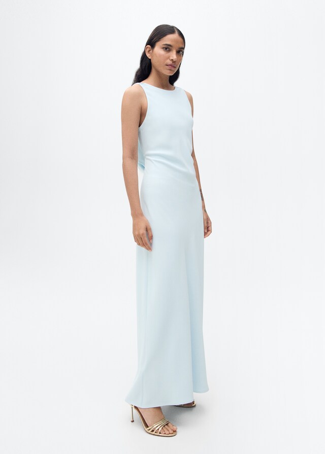 Mango Vestido Satinado Espalda Drapeada