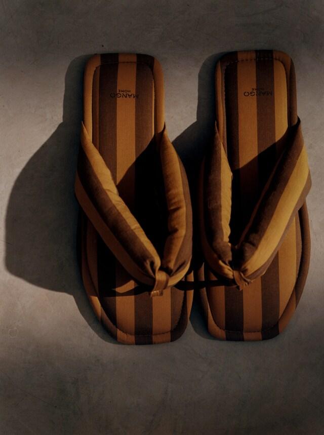 Mango Zapatilla Abierta Raya Tejida