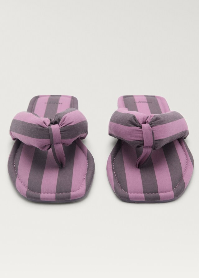 Mango Zapatilla Abierta Raya Tejida