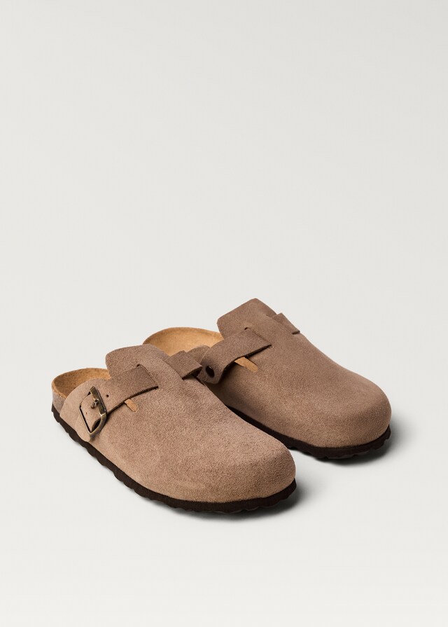 mango Zueco piel hebilla