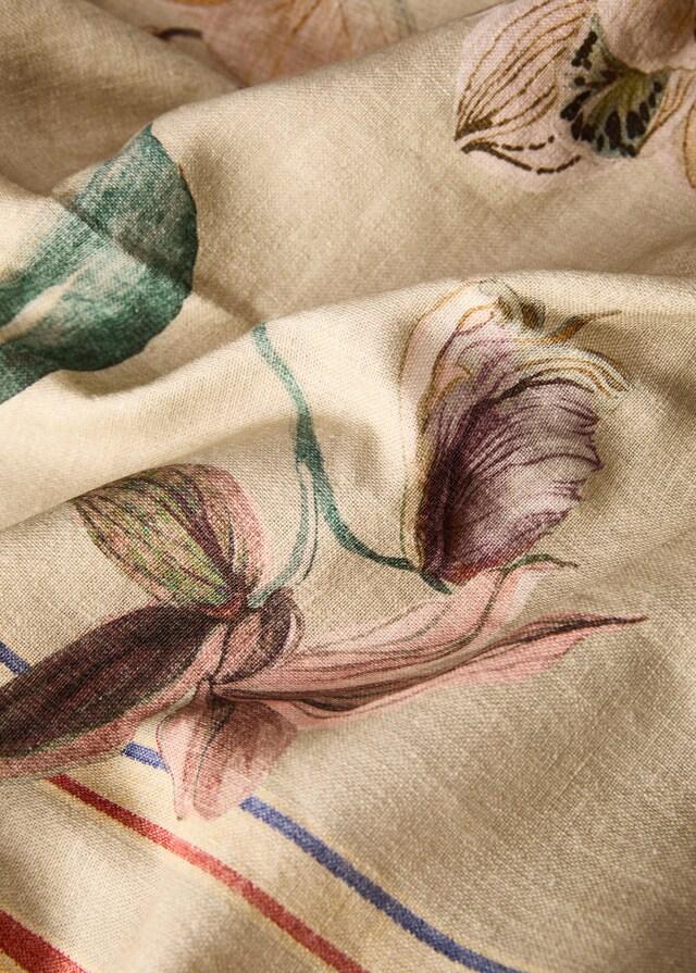 Mango Mantel Algodón Estampado Floral De 6 A 8 Comensales