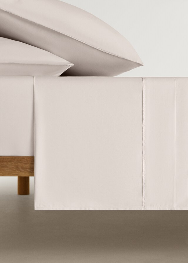 Mango Sábana Encimera Algodón Percal 300 Hilos Cama 135/140 Cm